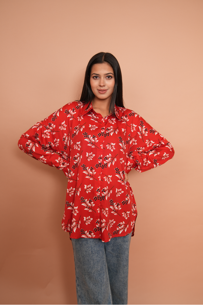 Scarlet floral shirt