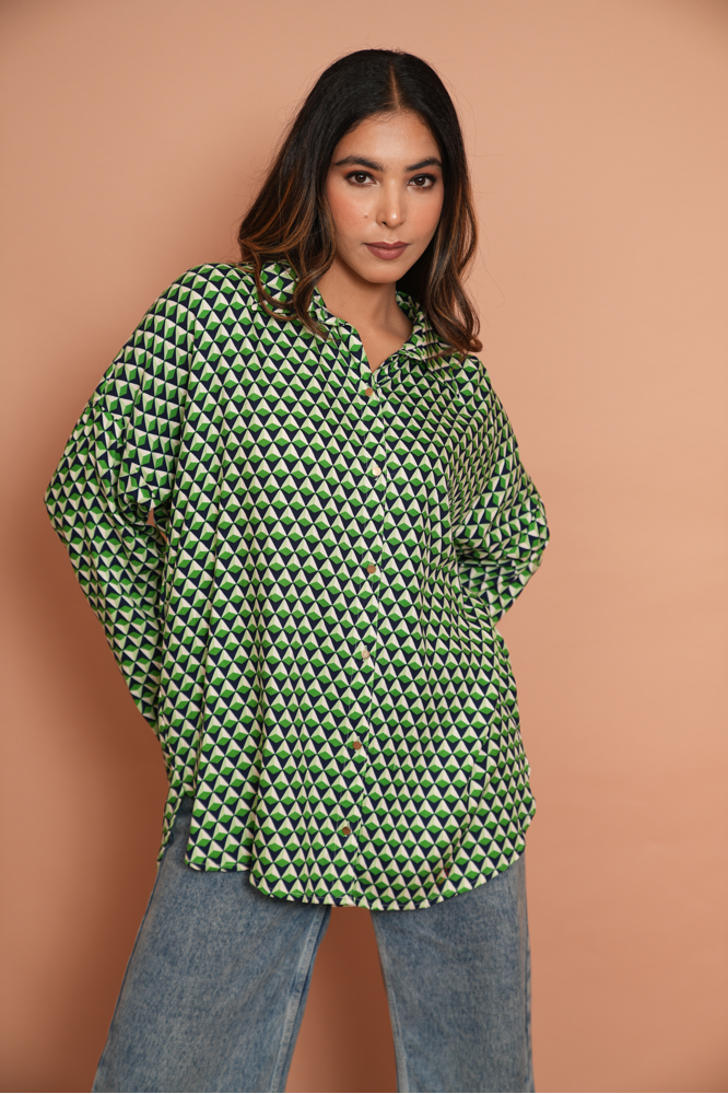 Green tessellation shirt