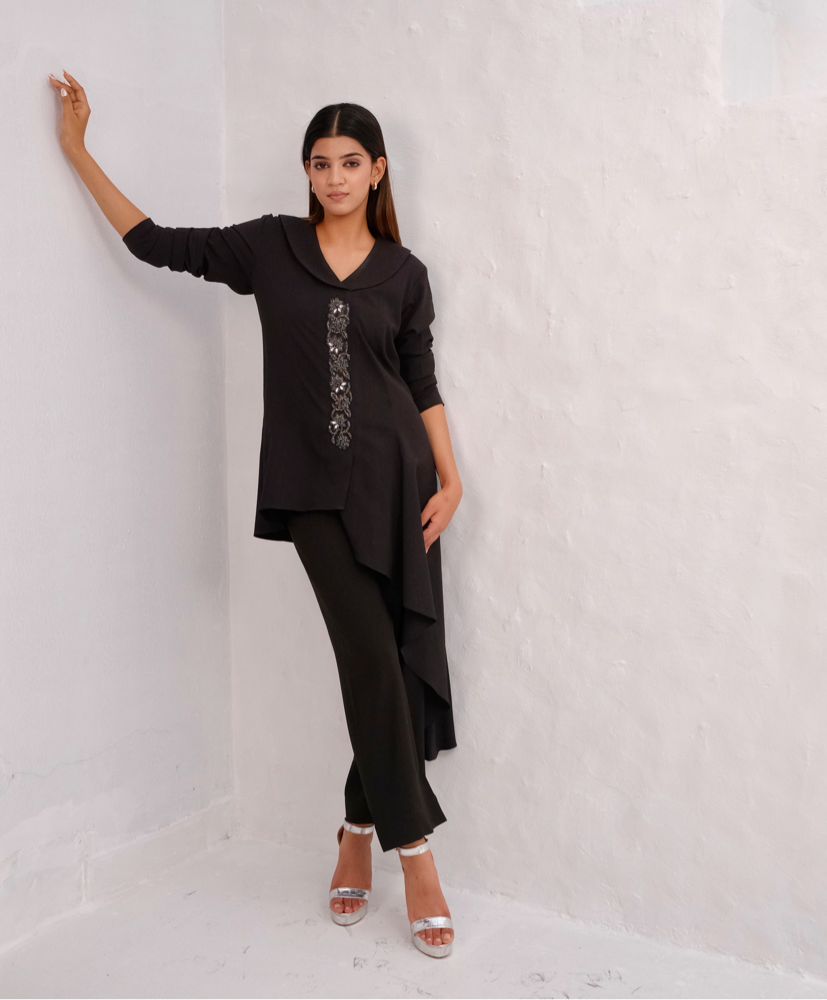 Black Embellished Co-ord Set