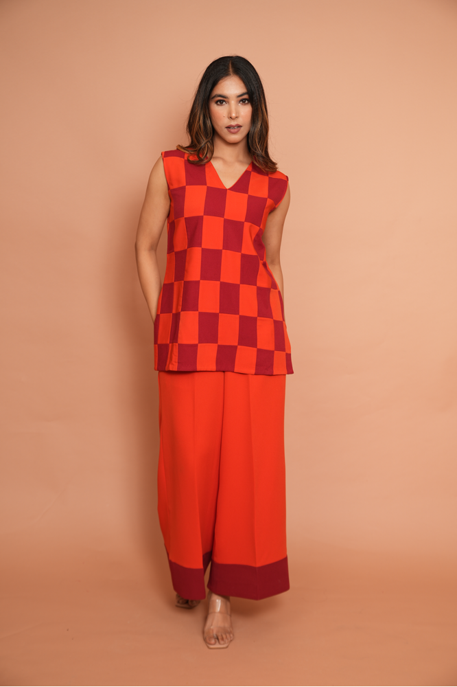 Tangerine colour blocking co-ord