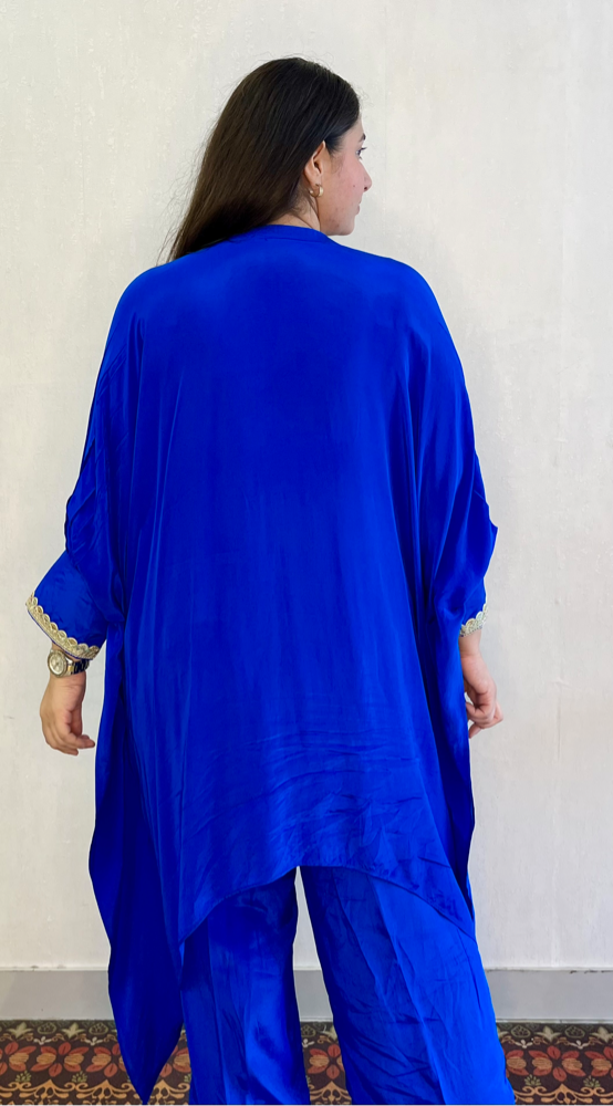 Electrical blue embroidered kaftan