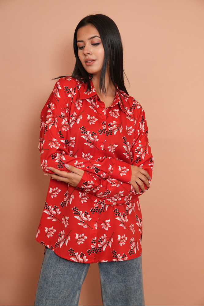 Scarlet floral shirt