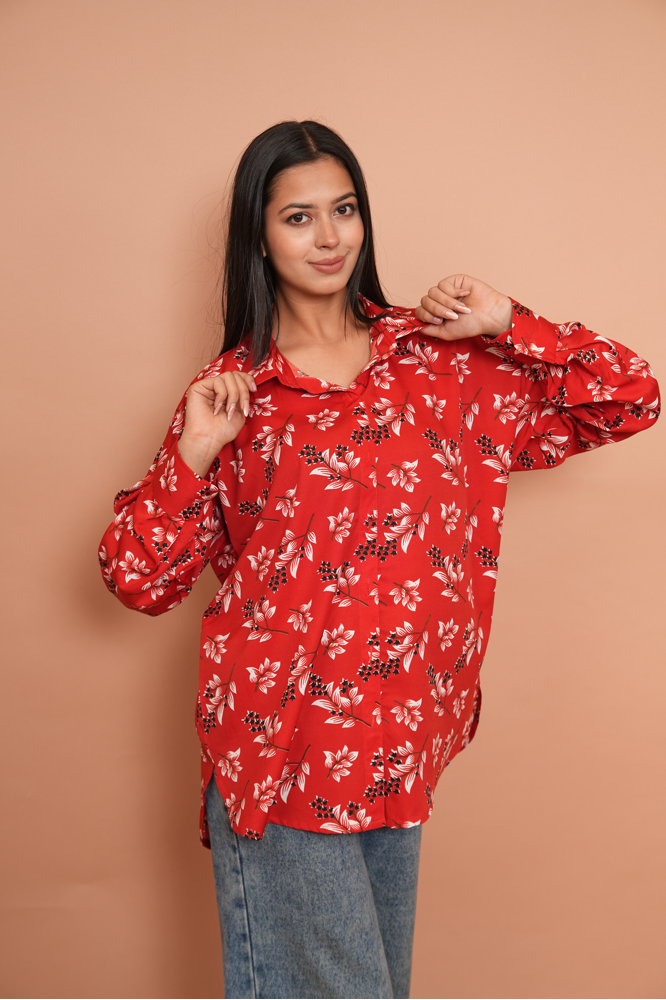 Scarlet floral shirt