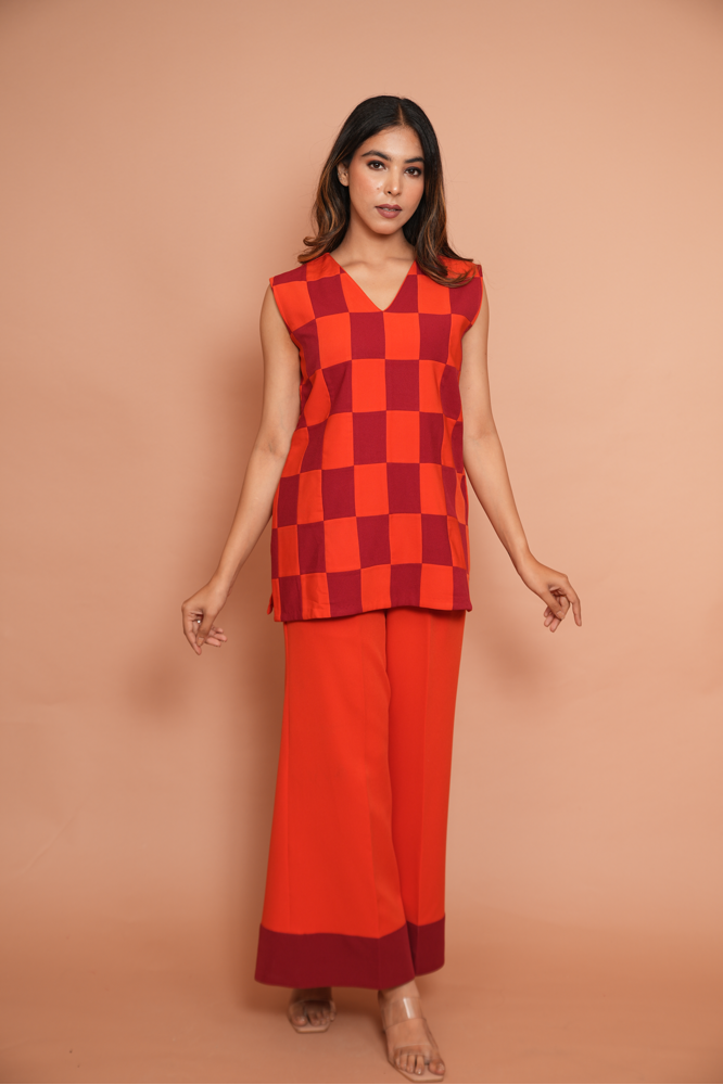 Tangerine colour blocking co-ord