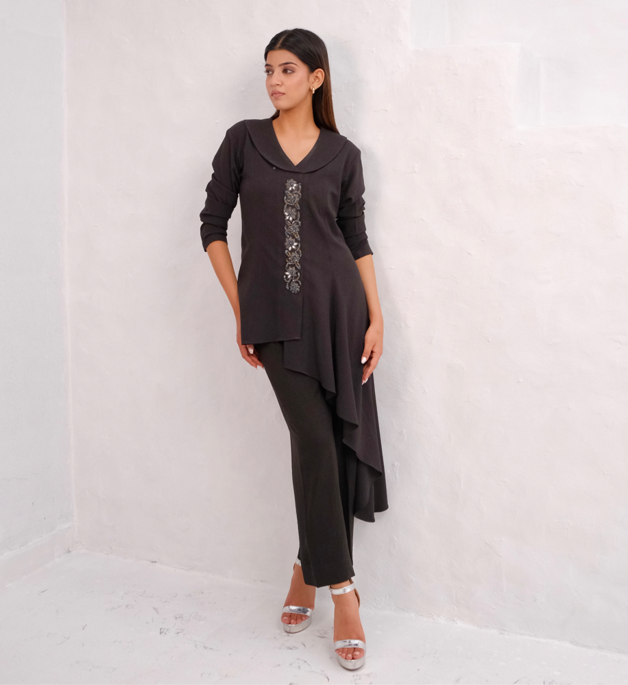 Black Embellished Co-ord Set