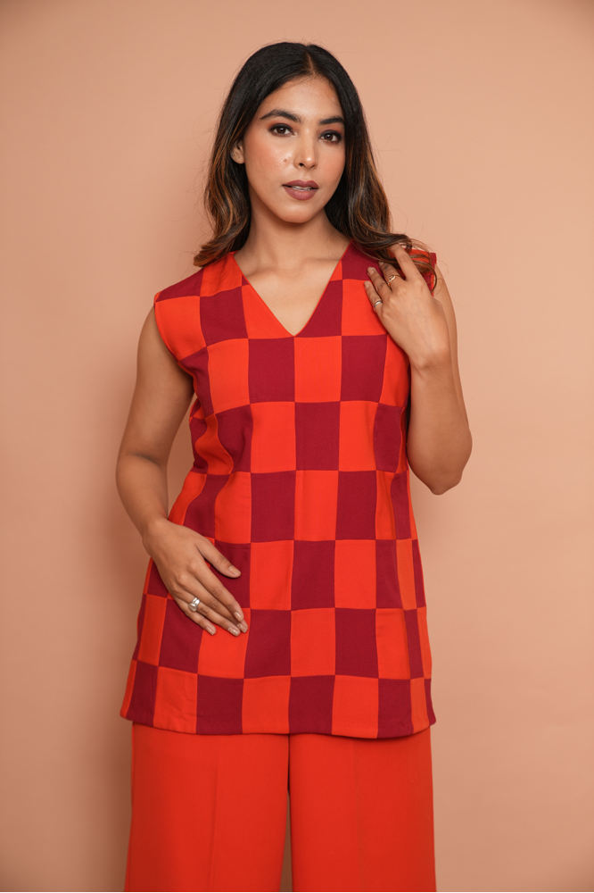 Tangerine colour blocking co-ord