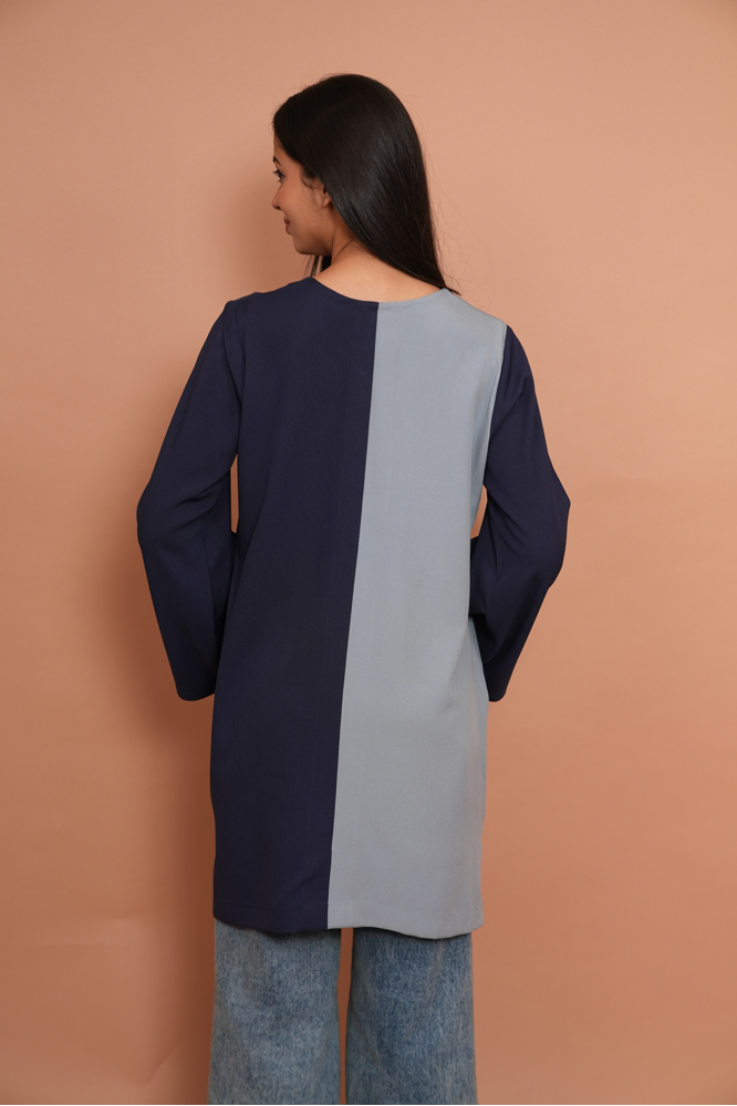 Blue Embroidered Kurti