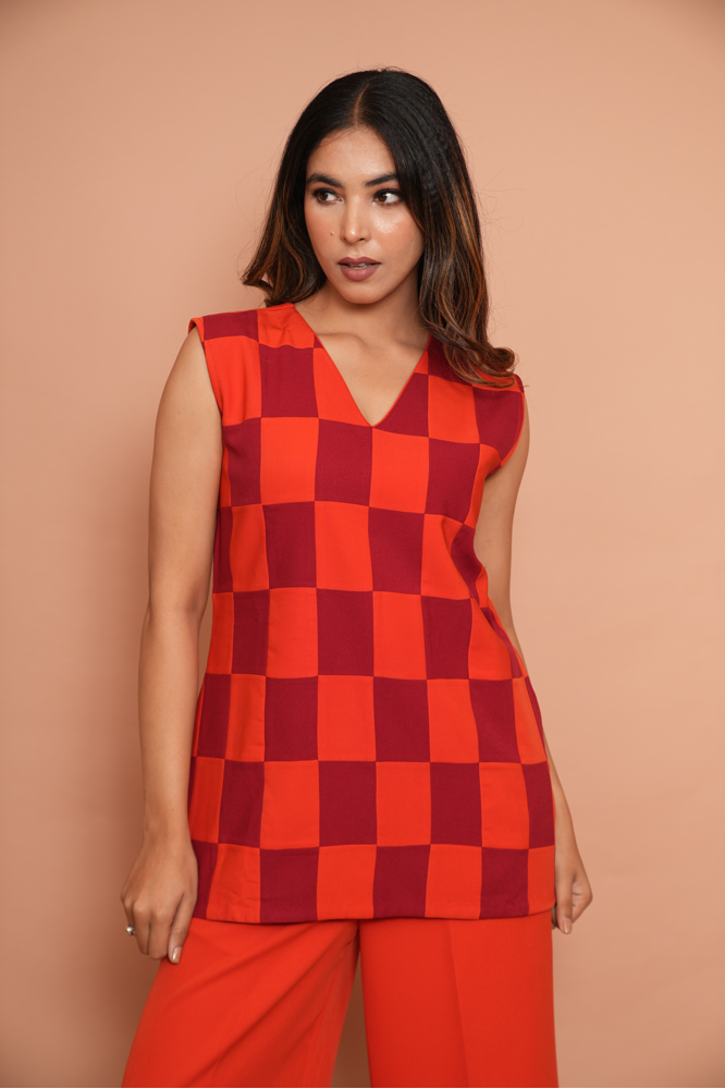 Tangerine colour blocking co-ord