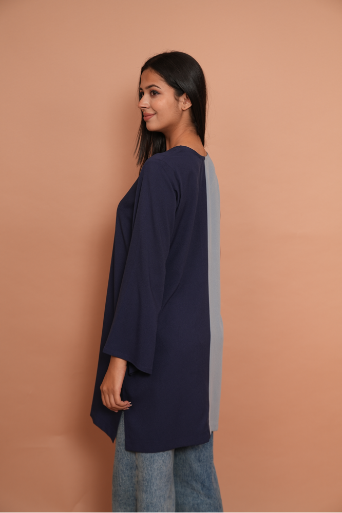 Blue Embroidered Kurti