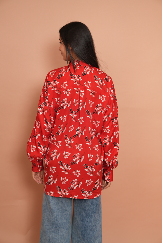Scarlet floral shirt