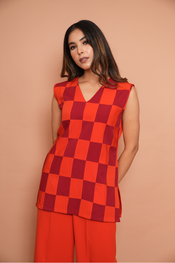 Tangerine colour blocking co-ord