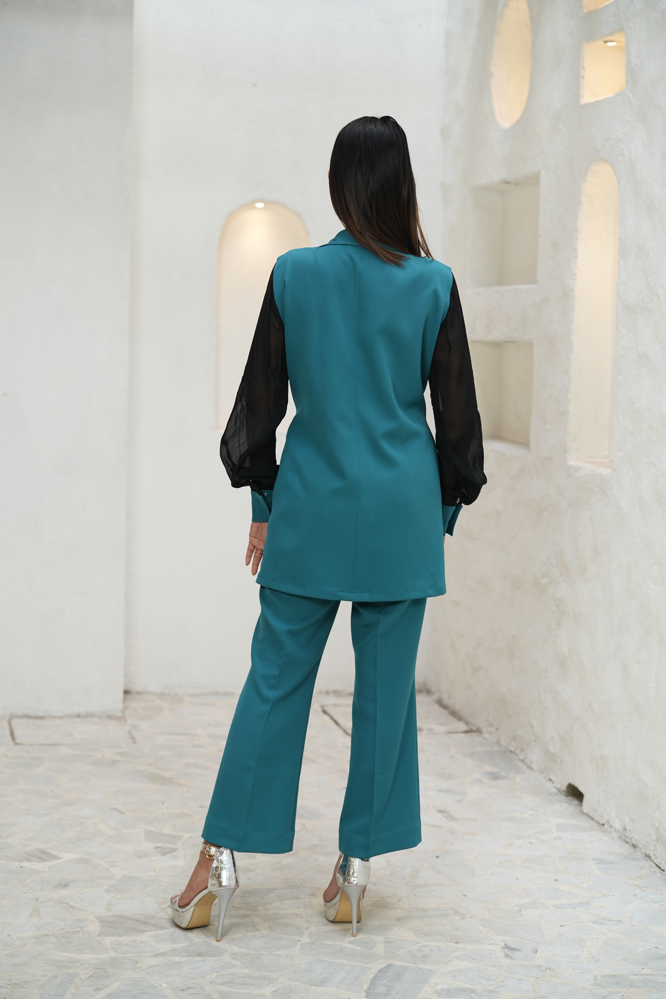 Teal Embroidered co-ord set