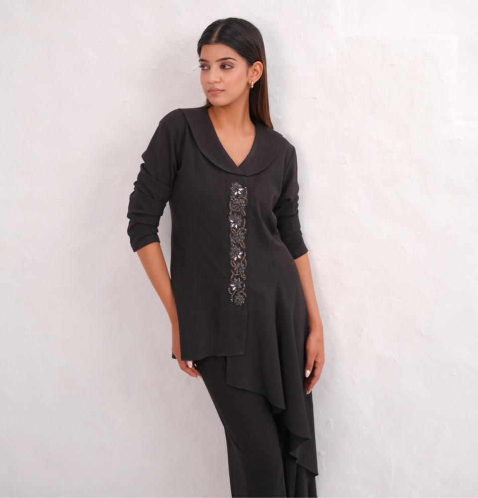 Black Embellished Co-ord Set