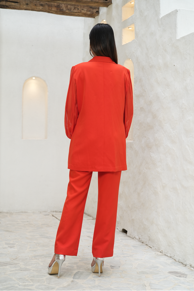 Orange Pearl Embellished Co-ord Set