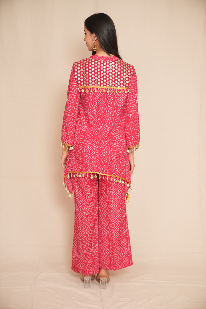 A-symetrical Bandhani co-ord