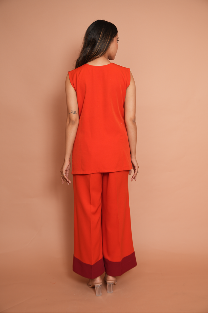 Tangerine colour blocking co-ord