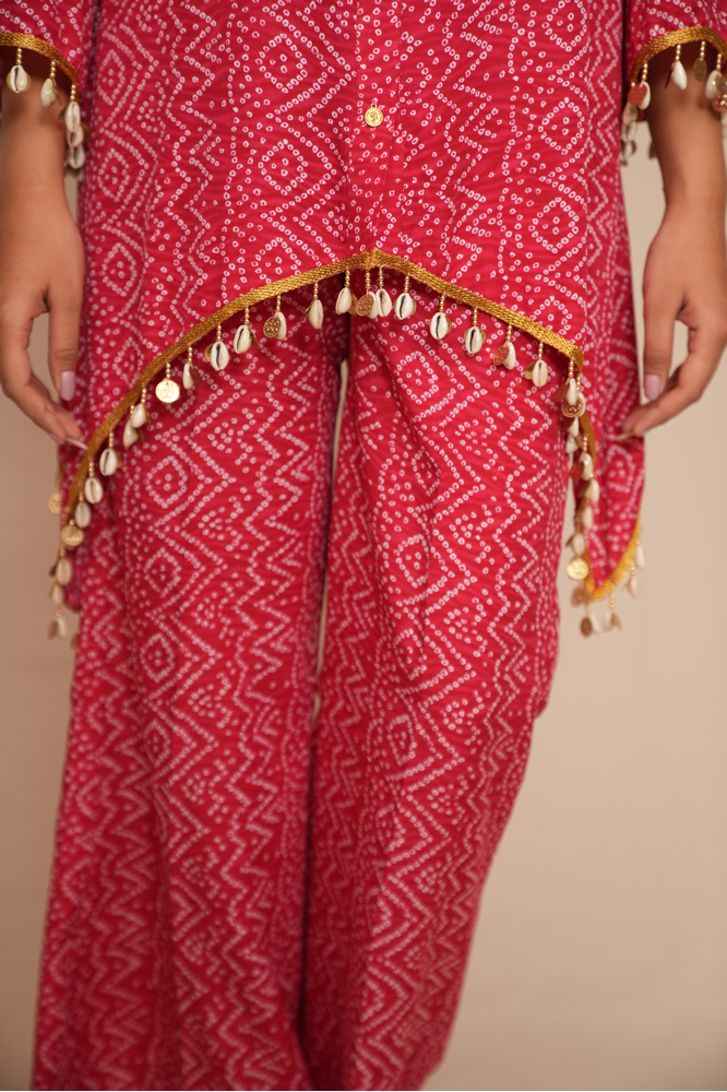 A-symetrical Bandhani co-ord