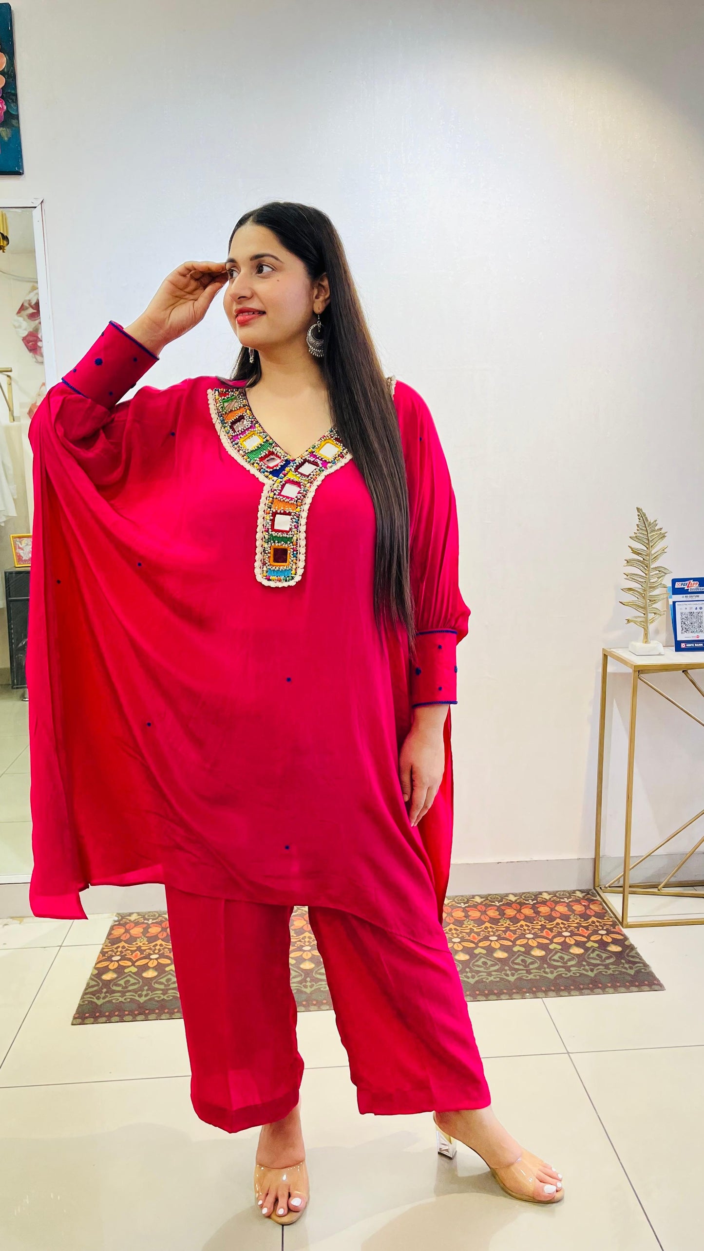 Fuchsia kaftan set