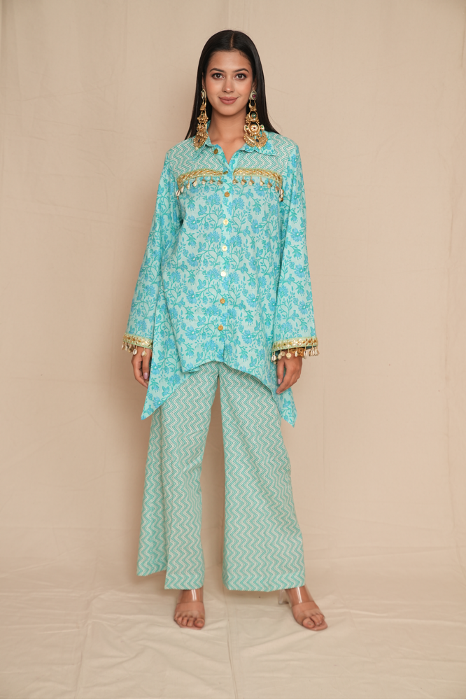 Sky Blue Festive Co-ord set