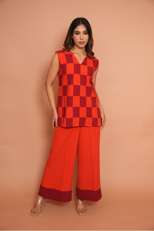 Tangerine colour blocking co-ord