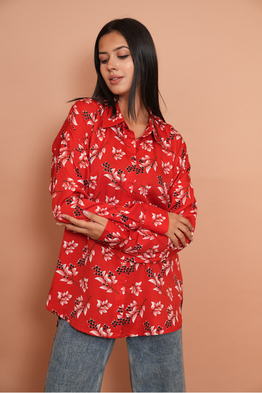 Scarlet floral shirt