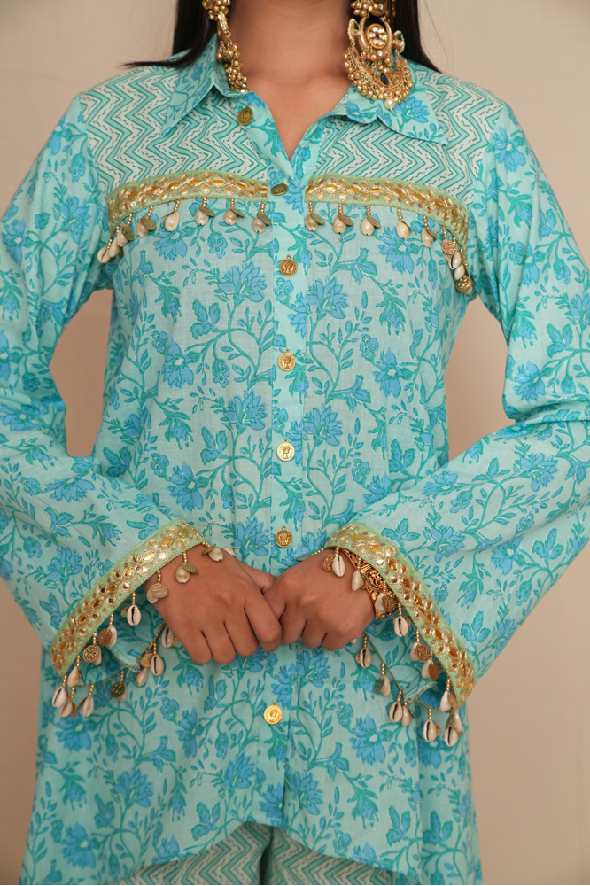 Sky Blue Festive Co-ord set