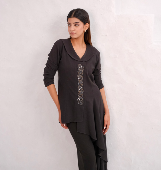 Black Embellished Co-ord Set