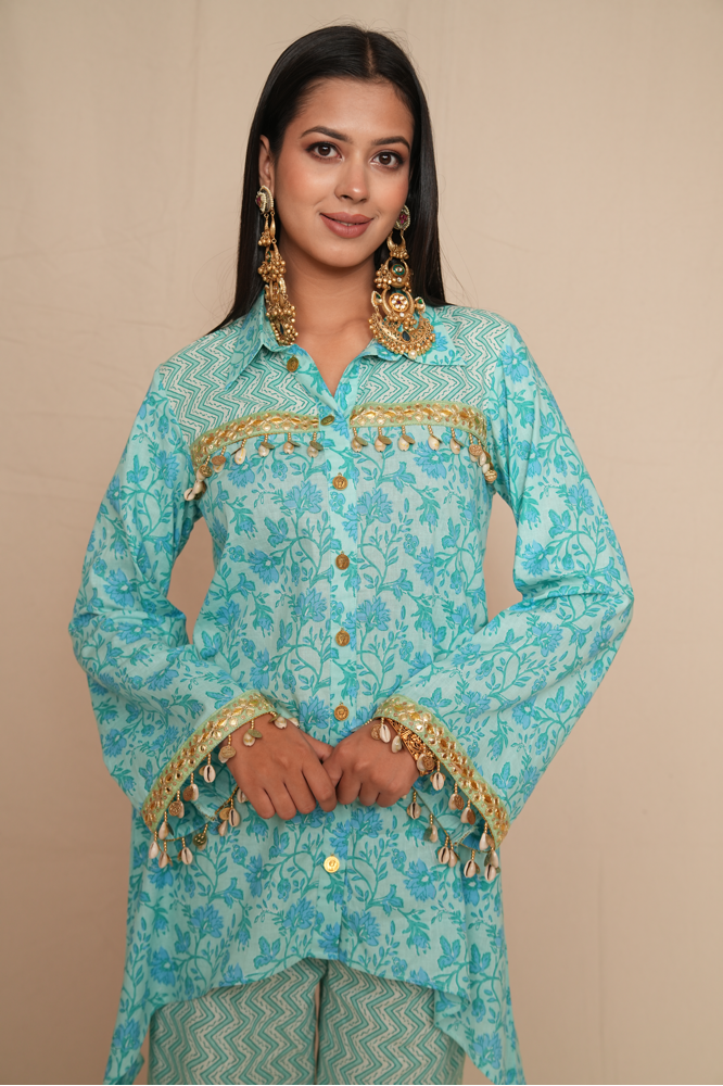 Sky Blue Festive Co-ord set
