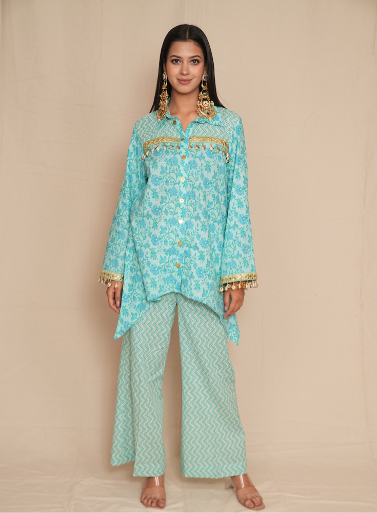 Sky Blue Festive Co-ord set